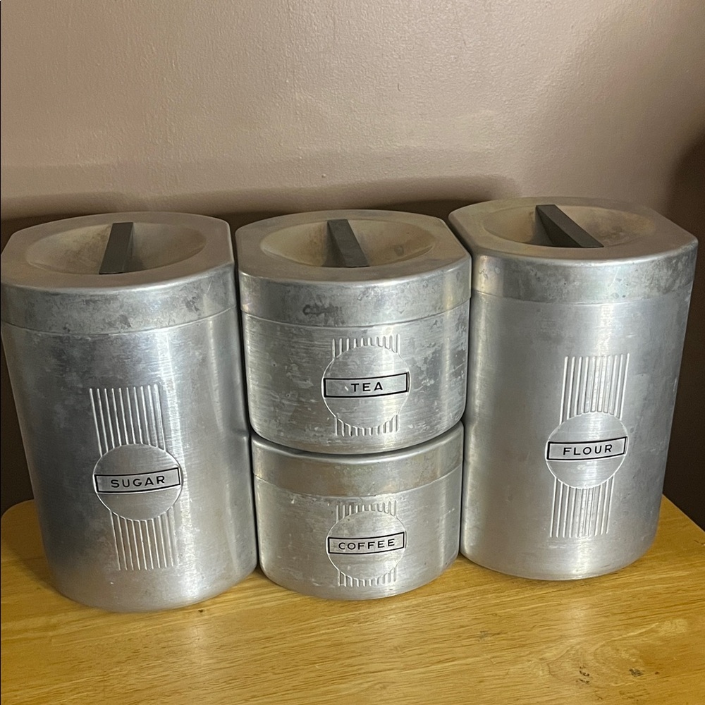 😀MCM Kromex aluminum canister set of four
